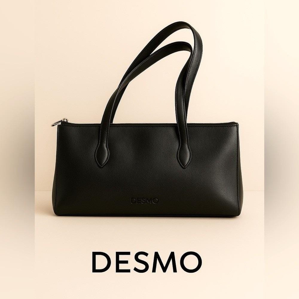 Desmo Black Textured Leather Tote | Made in Italy